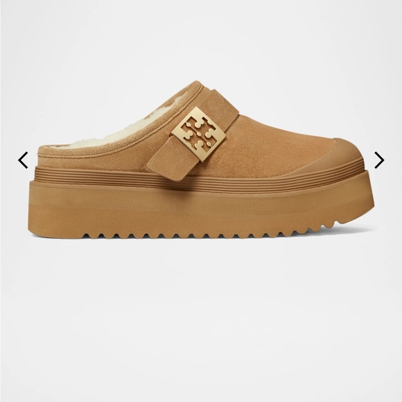 Tory Burch Shoes - TORY BURCH Mellow Shearling Platforms SZ 7 Chestnut
